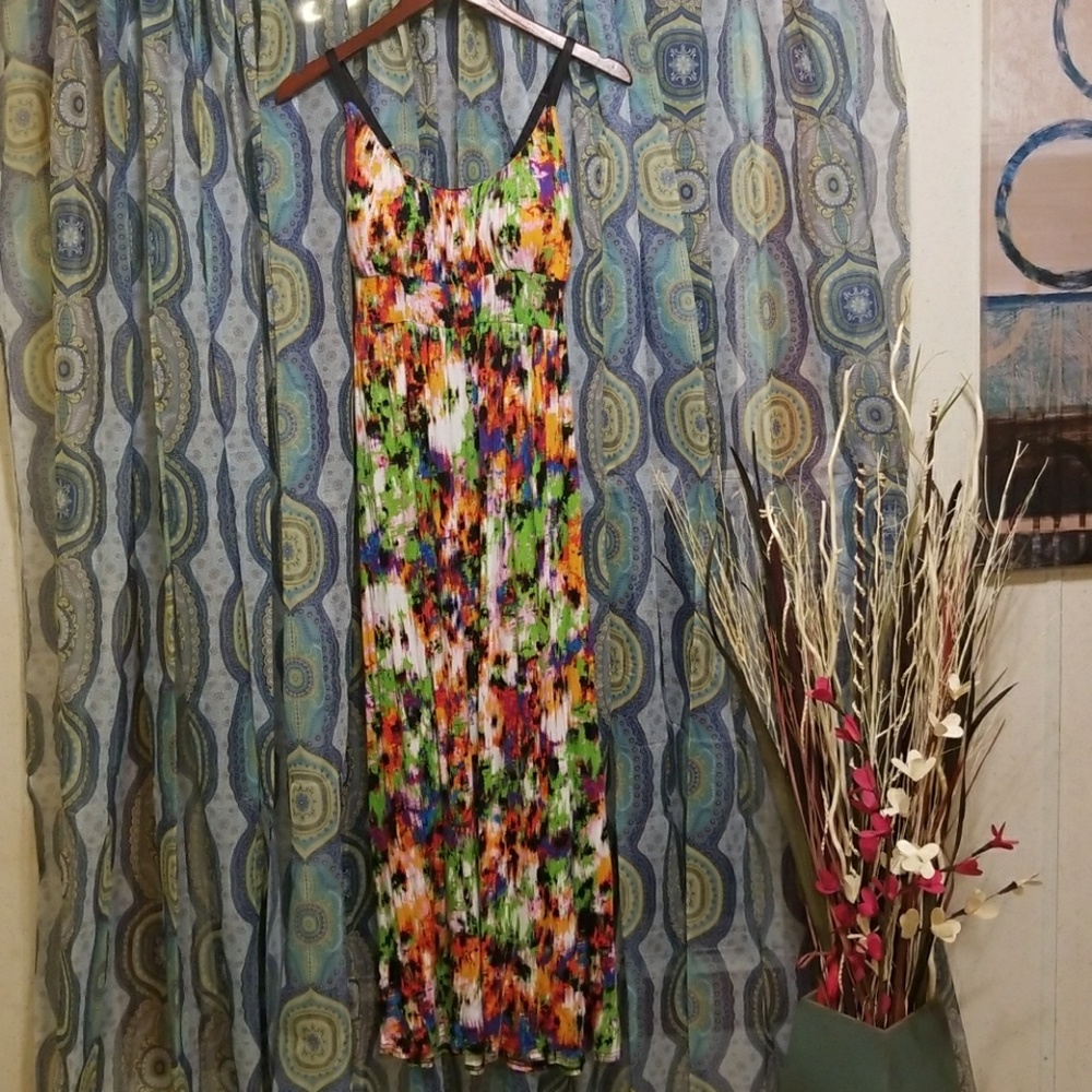 NWT Painted multi-colored Maxi Dress